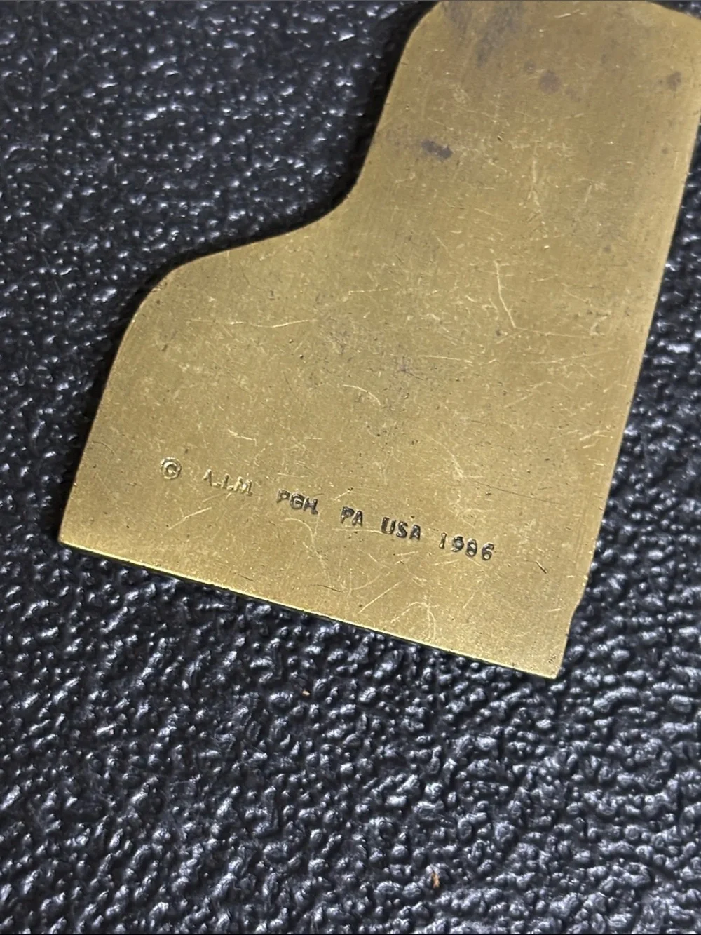 Bach Piano Key Shaped Brass Keychain A.I.M. PGH PA USA 1986